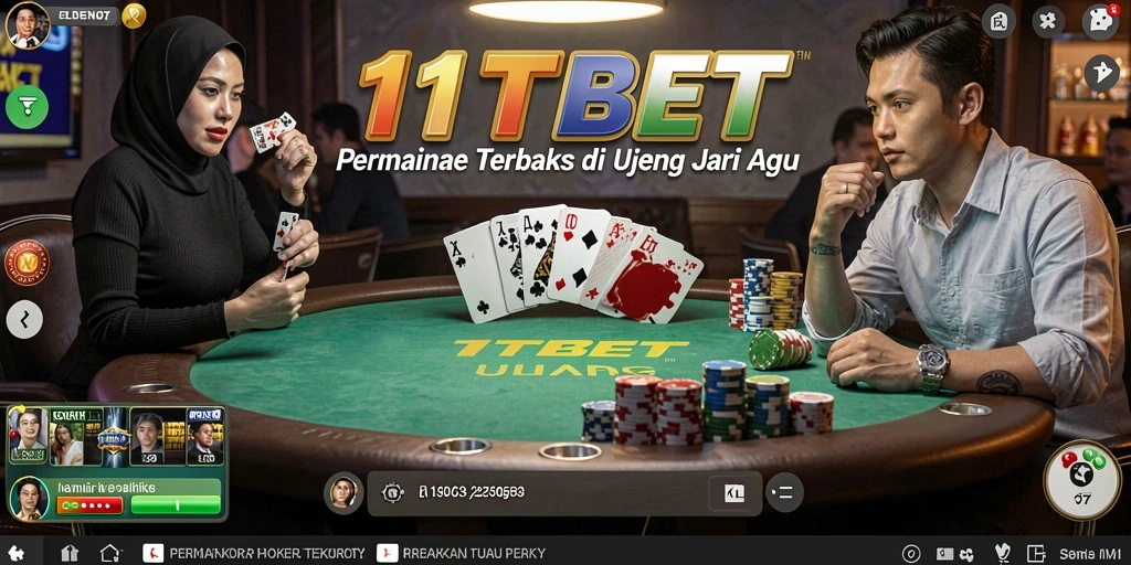Tampilan gameplay seru di 11TBET saat bermain Poker.
