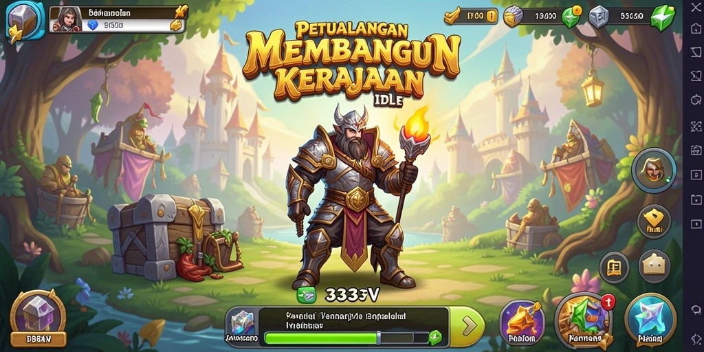Screenshot utama menampilkan gameplay seru 333V dengan elemen Idle.