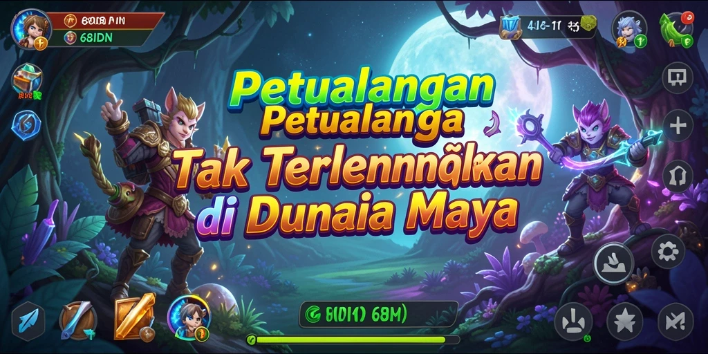 Screenshot gameplay 68IDN yang menampilkan karakter menjelajahi dunia fantastis.