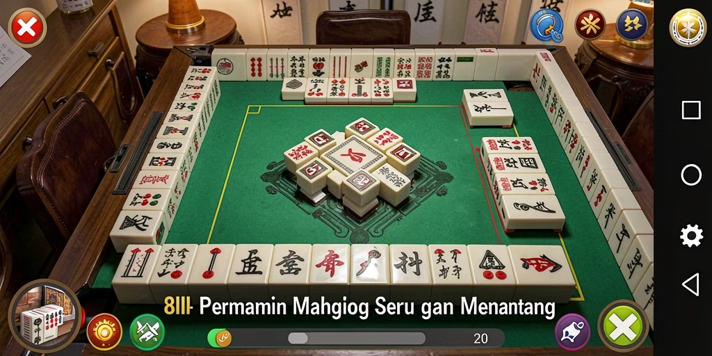 Tampilan seru gameplay Mahjong di 8II dengan grafis menawan.