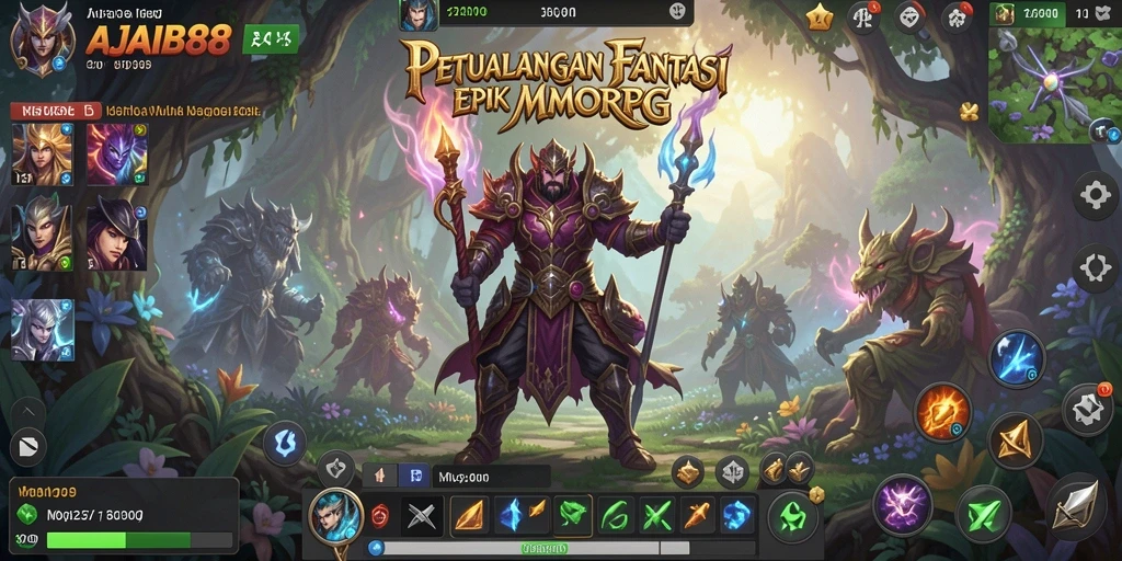 Screenshot AJAIB88 menampilkan aksi seru dalam gameplay MMORPG.