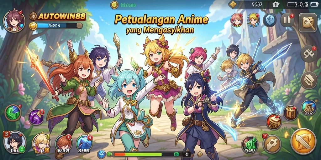 Tampilan gameplay AUTOWIN88 yang memukau dan penuh aksi anime.