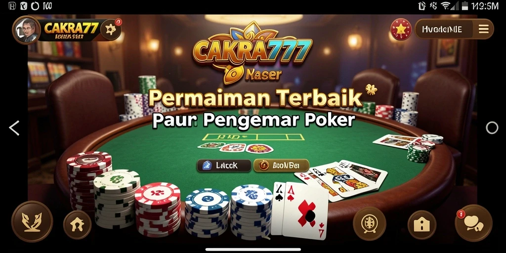 Tampilan gameplay CAKRA777 yang menampilkan momen intens permainan Poker.