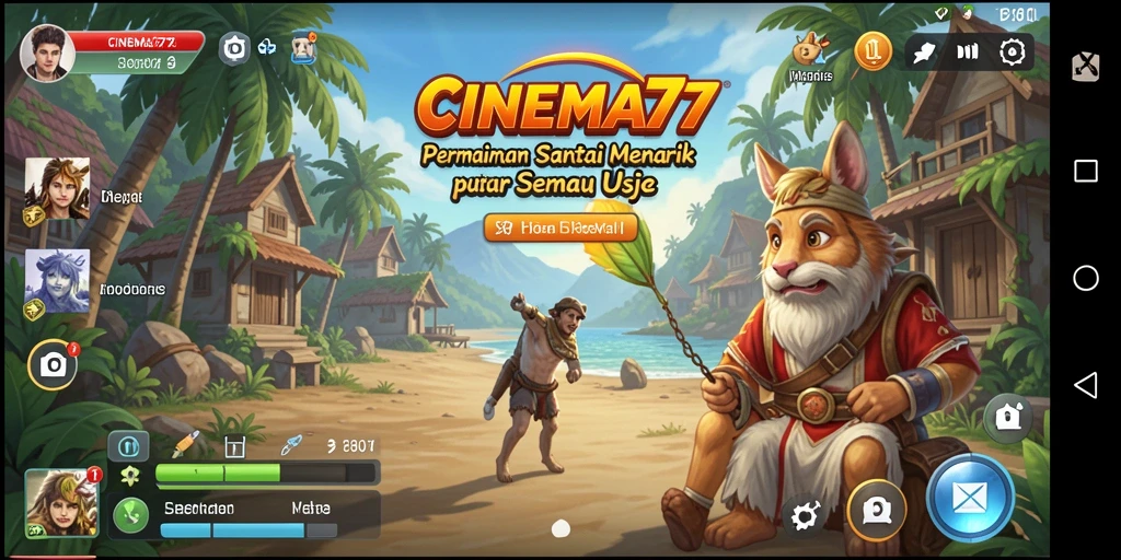Tangkapan layar gameplay santai dari CINEMA77 yang menampilkan kesenangan bermain.