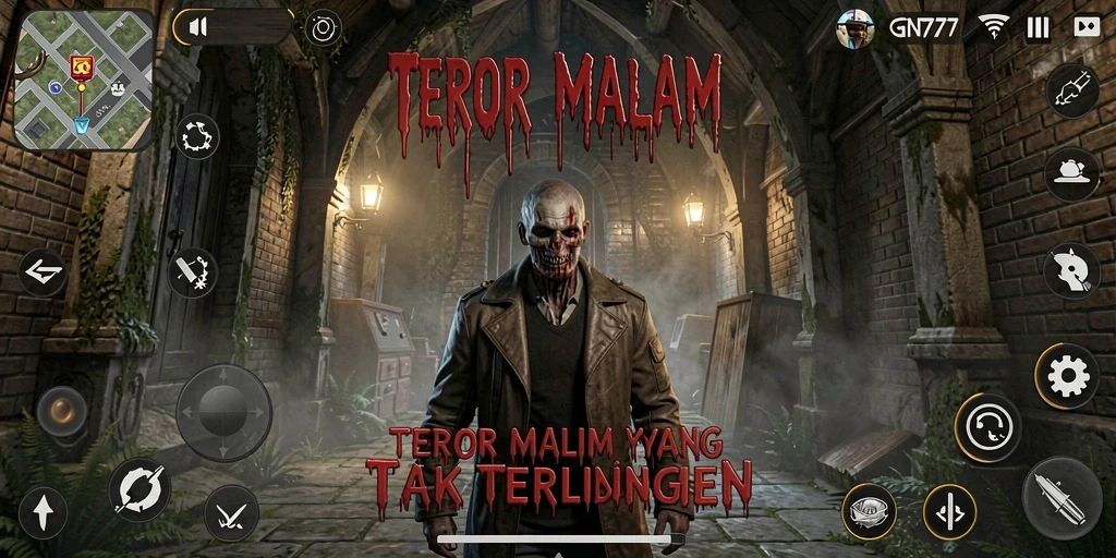 Tangkapan layar gameplay GN777 menampilkan suasana Horror yang mencekam.