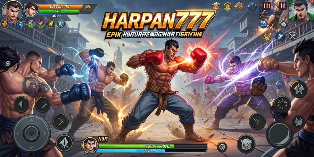 Screenshot gameplay <strong>HARAPAN777</strong> menampilkan pertarungan penuh aksi dan karakter yang menawan.