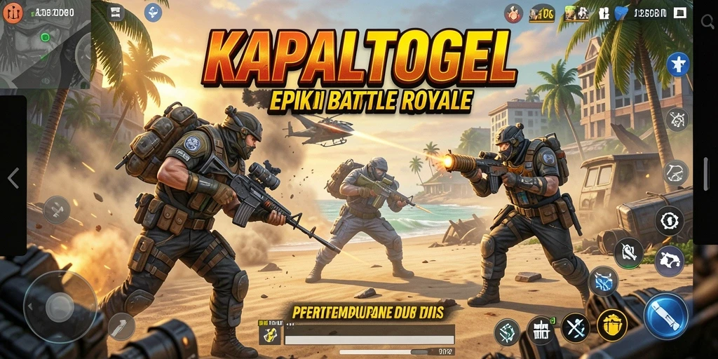 Tampilan gameplay KAPALTOGEL yang seru dan penuh aksi di arena Battle Royale.