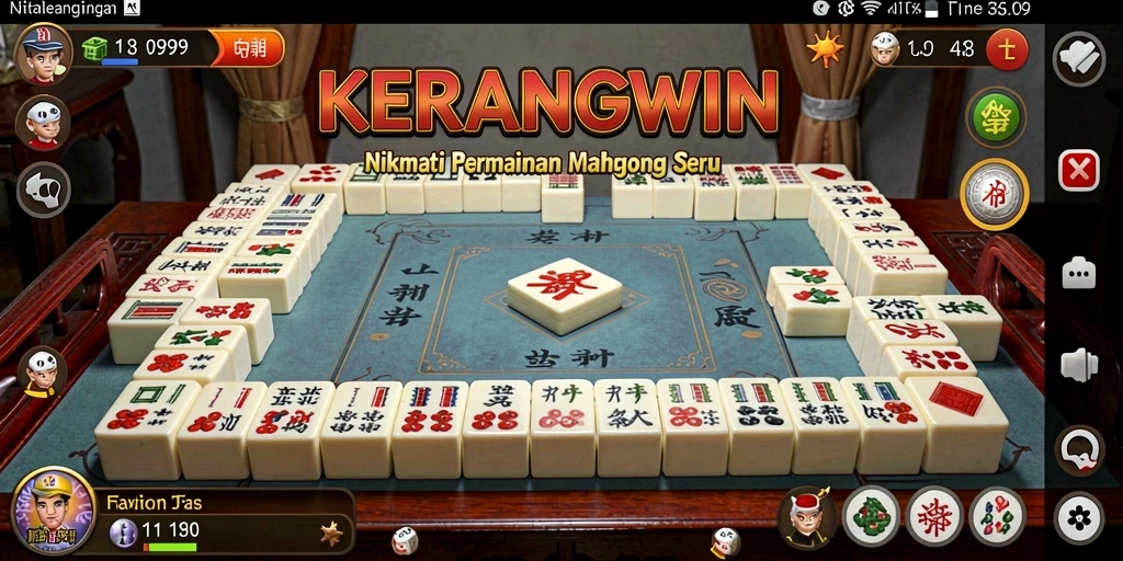 Tampilan gameplay Mahjong yang memukau dari KERANGWIN.
