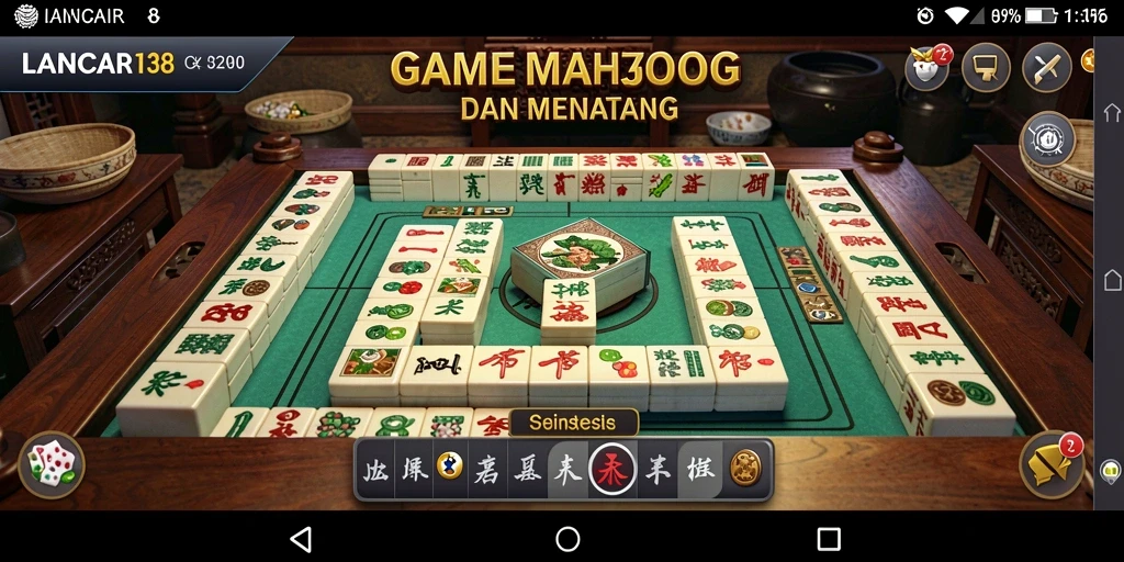 Tampilan gameplay Mahjong yang seru dan menantang.
