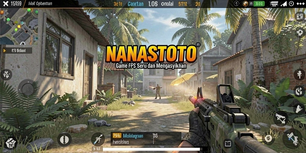 Screenshot gameplay NANASTOTO menampilkan aksi FPS yang memukau.