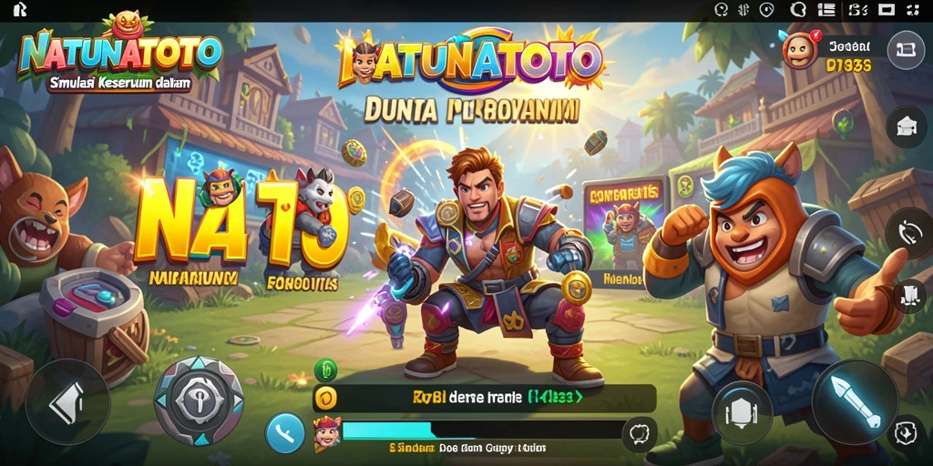 Tampilan gameplay yang menarik dan penuh warna dari NATUNATOTO.