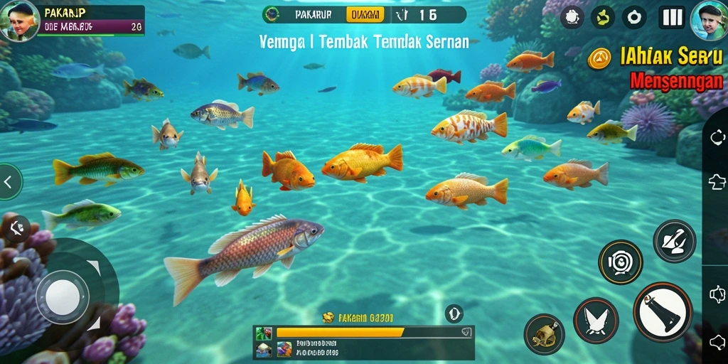 Tampilan gameplay seru di PAKARJP saat menembak ikan.