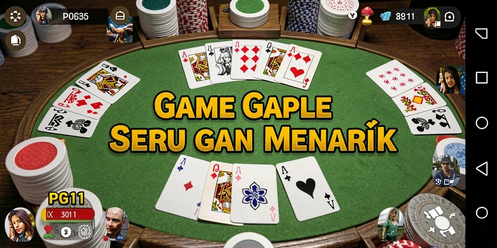 Tampilan screenshot PG11 dengan gameplay Gaple yang seru.