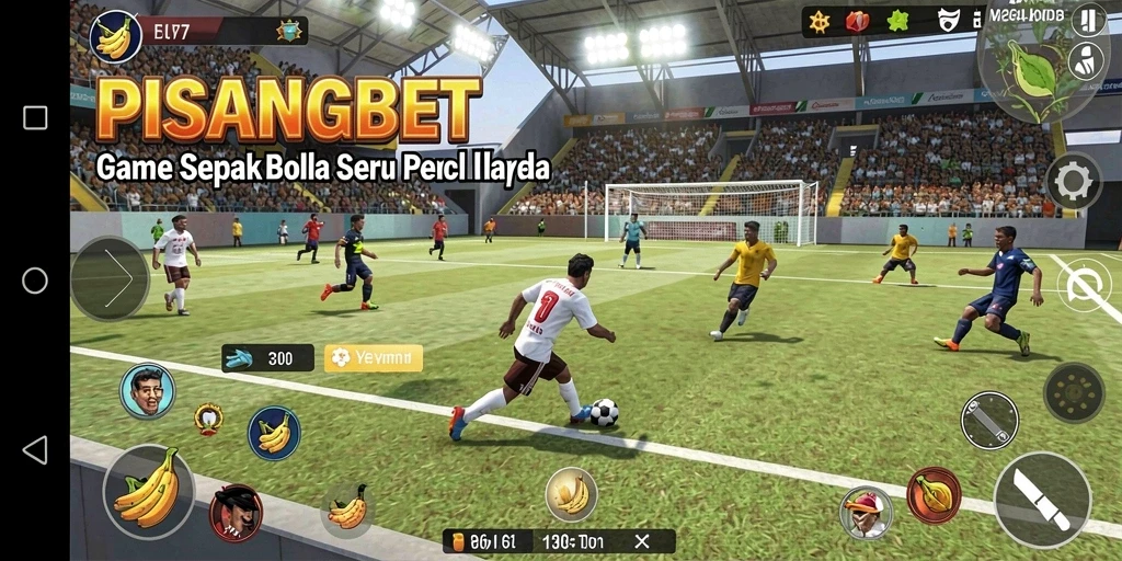 Tangkapan layar utama PISANGBET menunjukkan aksi seru dalam pertandingan sepak bola.