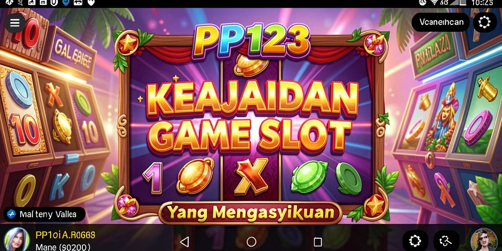 Screenshot gameplay Slot PP123 menampilkan simbol dan fitur menarik.