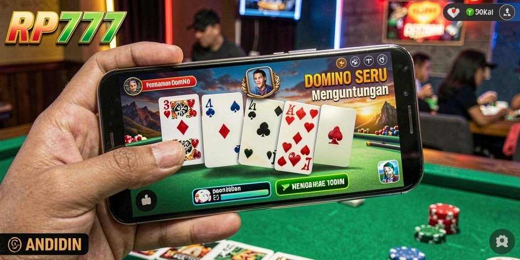 Tampilan gameplay Domino yang penuh warna dan menarik