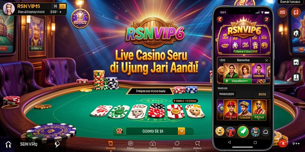 Tampilan gameplay Live Casino yang interaktif dan menarik di RSNVIP6.