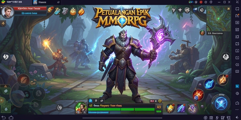 Tangkapan layar gameplay SIAP108 yang menampilkan aksi pertarungan dalam dunia MMORPG.