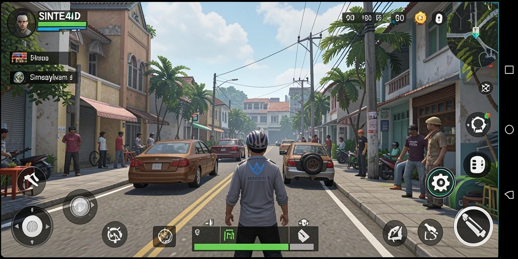 Tampilan gameplay <strong>SINTE4D</strong> yang menakjubkan dengan detail simulasi yang realistis.