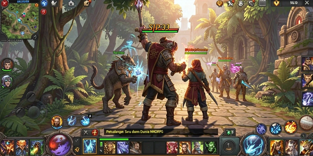Screenshot SIP33 menunjukkan aksi seru dalam gameplay MMORPG.