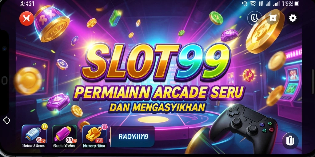 Gameplay menarik dari SLOT99 dalam suasana arcade yang seru.