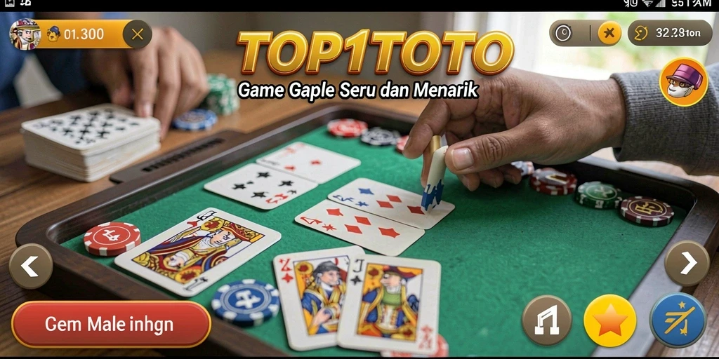 Tampilan gameplay seru Gaple di TOP1TOTO.