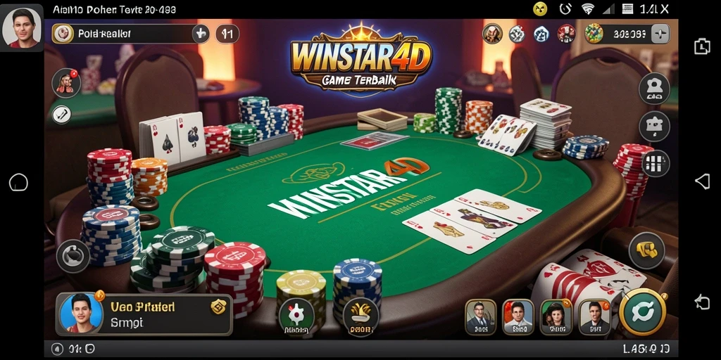 Tampilan menarik dari gameplay Poker di WINSTAR4D.